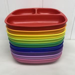 RePlay Divided Plates Toddler Kids Stackable BPA Free Made USA 7.5"